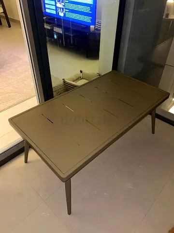 Modern Outdoor/Indoor Metal Coffee Table - Neutral Taupe