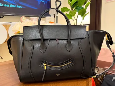 Black Celine Large Luggage Tote - Classic Leather Handbag