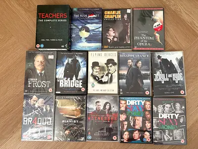 Mixed DVD collection: Drama, Mystery, Classics & TV series (about 15 discs)