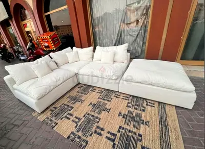 Marina home Feather filled Modular Sofa with footstool