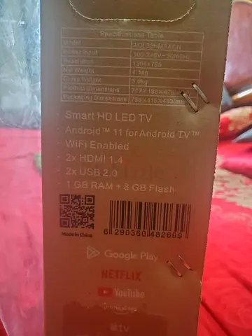 32" Smart HD LED TV (Android 11) - WiFi, HDMI, USB in Alain new in cartoon