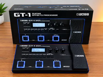 BOSS GT-1 Multi-Effects – Full Box Set + BOSS Adapter + Bonus Sonicake Pedal