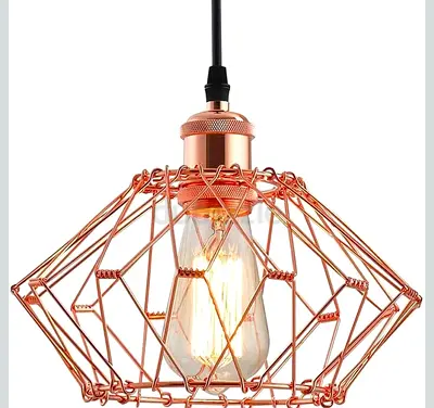 Copper Wire Geometric Pendant Light - Industrial Style Ceiling Lamp new available