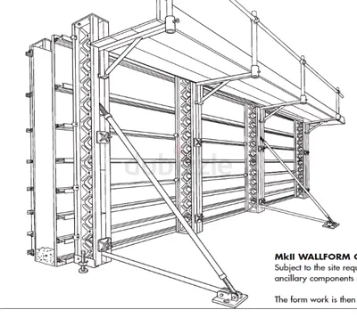 MkII Wallform Concrete Formwork System - Heavy Duty Wall Form. Various size. 199 pieces