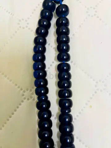 Dark blue prayer/neck beads (tasbih) - polished round beads