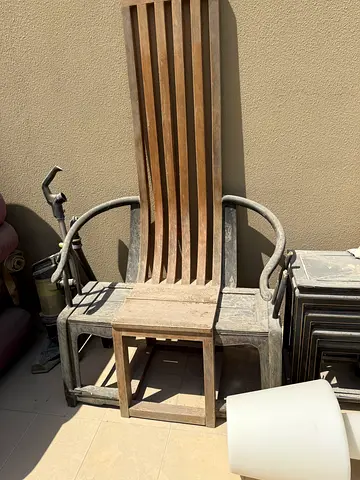 Tall wooden display stand / plant stand with slatted design