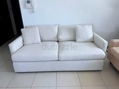 Premium Quality Crate&Barrel Lounge Deep feather filled Sofa Beige