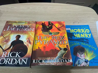 Lot of 3 Kids/Young Adult Adventure Books — Rick Riordan & Horrid Henry