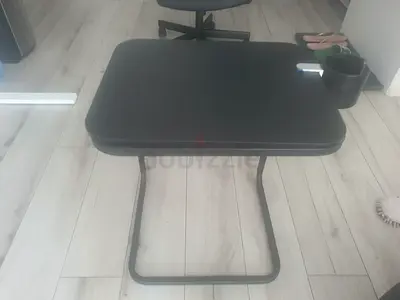 IKEA side table - dark grey with cup holder