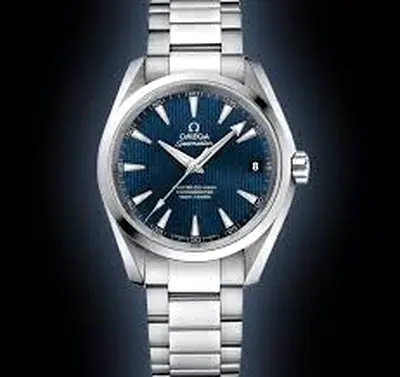 Mastercopy of Omega Seamaster Aqua Terra automatic men's stainless steel watch - blue dial
