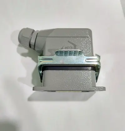 Industrial Heavy-Duty Rectangular Connector Housing with Cable Gland