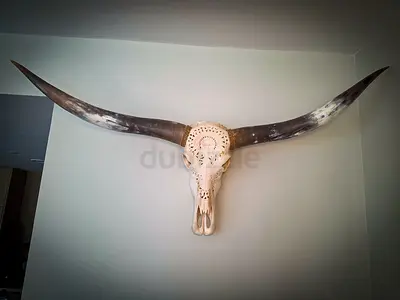 Hand-Carved Balinese Longhorn Skull