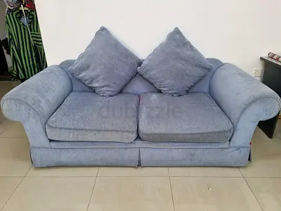 3+1-seater blue fabric sofa in good used condition