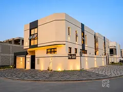 Luxurious corner villa for sale in Al Bahia, Ajman | Majestic facade with VIP-level finishes | 3,500
