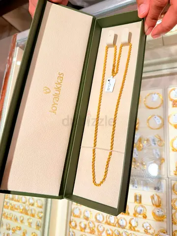 22K Gold Rope Chain Necklace - Brand New in Box