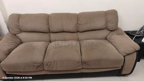 Comfortable 3-seater fabric sofa, single seater in good condition for sale