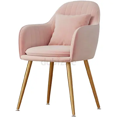 Pink Velvet Makeup / Vanity Chair with Gold Legs