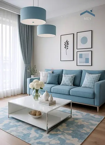 Turkish style powder blue color 3 seatsofa