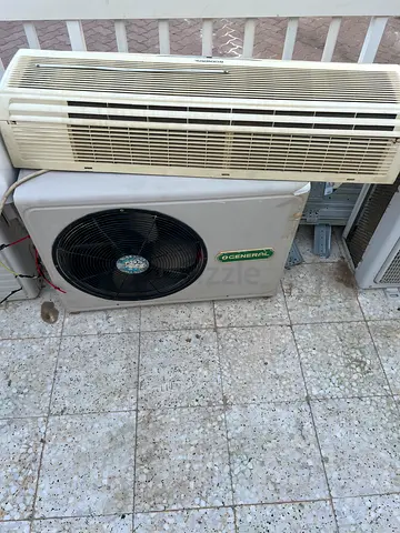 Used split air conditioner (indoor & outdoor units) — working condition