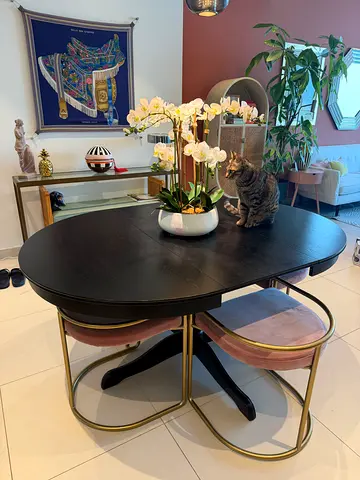 IKEA Extendable Round Dining Table 110cm Black