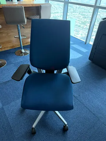 Steelcase Gesture Chair Adjustable Lumbar Support Shell Black Frame Licorice