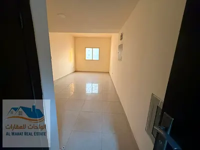 A one-bedroom apartment (one bedroom and a living room) is now available for annual rent in Al Jurf 3, Ajman. It includes a master bedroom and two bat