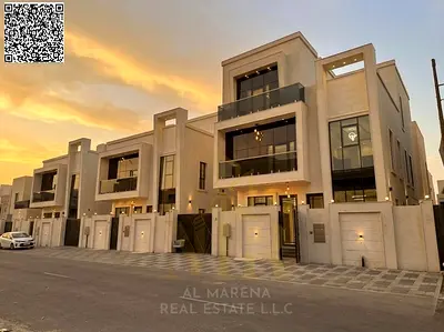 A villa for sale in Al Zahia, Ajman, combining luxurious finishes, private bedrooms, and a separate majlis for receiving guests.