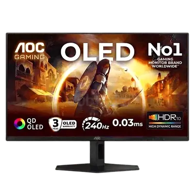 AOC Q27G40ZDF 27" QD-OLED Gaming Monitor, QHD 2560x1440 240Hz, 0.03ms