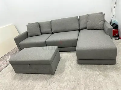 Crate&barrel lshape sofa with ottoman