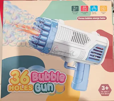 36-Hole Bubble Gun - Battery Powered Bubble Blower for Kids (3+)