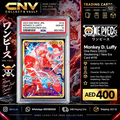 PSA 10 One Piece Monkey D. Luffy Card #119 (2023) - Graded Rare