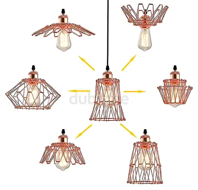 Set of modern copper wire pendant lights - adjustable styles, new