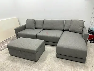 Great condition crate&barrel grey sofa