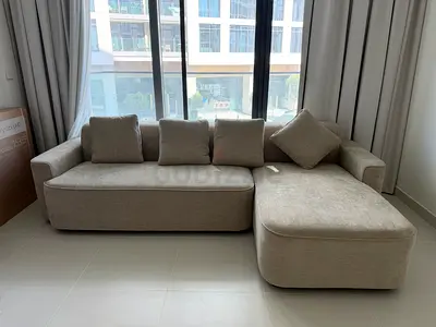 Brand New Beige L-Shaped Sofa with Right-Hand Chaise