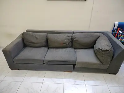 3 seater grey fabric sofa