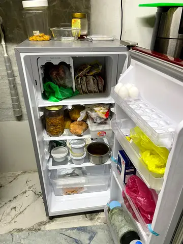 Compact single-door refrigerator with freezer - used, working
