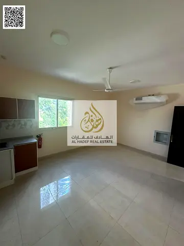 Spacious studio for rent in Al Bustan, Ajman—first-time occupancy. Located on Al Mina Street, near the Ajman Fish Market and very close to the Ajman