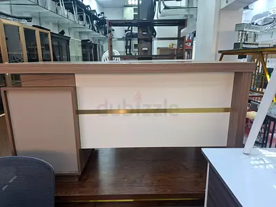 Modern Office Desk with Storage - Light Wood Finish