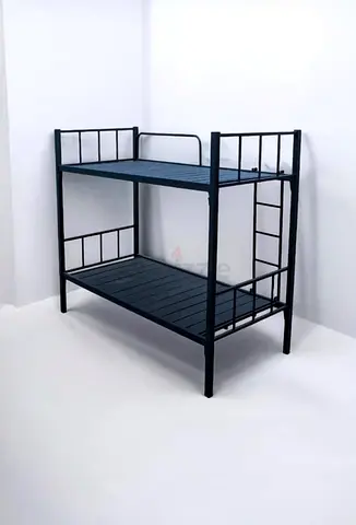 Sturdy Metal Bunk Bed - Twin Size, Black