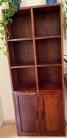Beautiful Solid Wood Bookshelf / Display Cabinet with Storage