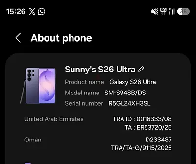 Samsung s26 ultra 512 GB TDRA