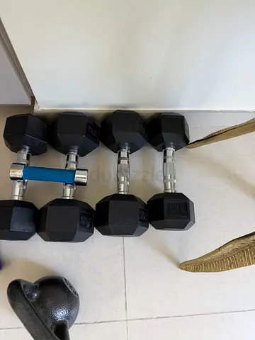 1 Set of heavy duty dumbbells — 10kg