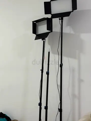 Set of 2 LED Studio Panel Lights with Adjustable Stands