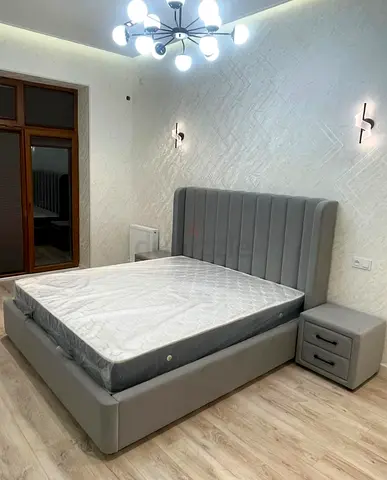 Modern Grey Upholstered King Bed (Only Bed)