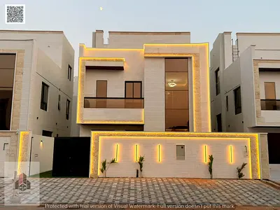 Villa in the Al Zahia area, featuring five bedrooms, a rooftop terrace, and proximity to amenities; registration fees included.