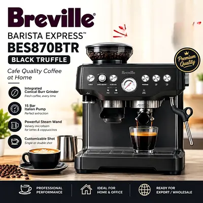 Breville Barista Express BES870BTR Espresso Machine - Black Truffle