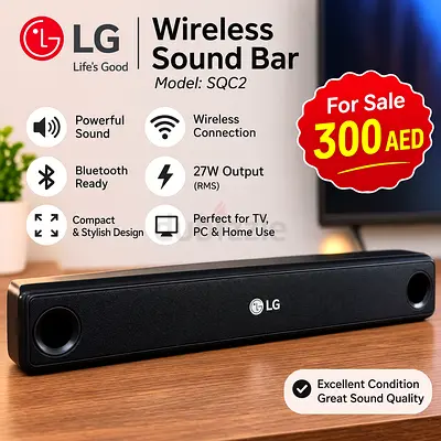 LG Wireless Sound Bar SQC2 – Bluetooth, 27W, Excellent Condition