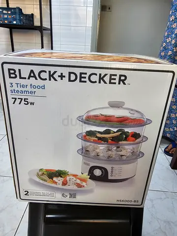 Black+Decker 3-Tier Food Steamer 775W in box