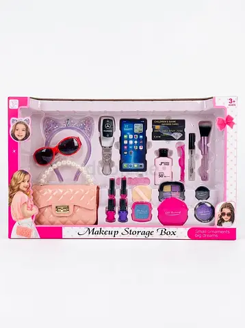 Kids Pretend Play Makeup & Fashion Toy Set with Purse