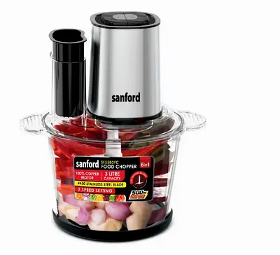 Sanford 500W Electric Food Chopper / Mini Processor - 1.3L, 2 Speeds